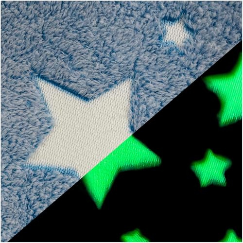 Wellness Fleece Sternenhimmel Glow in the Dark Zuschnitt ab 1x1,65m Fleece-Stoff Plüschstoff