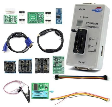 xbiez RT809F Serielles ISP-Programmierwerkzeug mit 1,8-V-Adaptern + SOP8-Testclip + ISP-Kabel + EDID-Kabel LCD USB-Reparaturwerkzeuge ISP-Programmierer