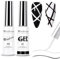 2pcs Liner Gel Nail Polish Set - Black White Nail Polish with Thin Nail Art Brushes - French Manicure Gel Polish for Gel Liner Nail Art Paint - UV Nail Varnish Pens for DIY Salon