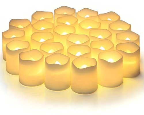 Set di 24 Candele a LED, Flickering Flameless Candele,LED Tealight con Candele,Candela Elettronica, per Matrimoni, Feste, Festival, Decorazioni Natalizie, ecc.