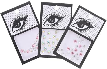 HONMEET Gemme Per Il Viso Rimovibili Decalcomanie Adesive Per Gemme Per Gli Occhi Gioielli Decorativi Per Il Viso Per Donne E Ragazze