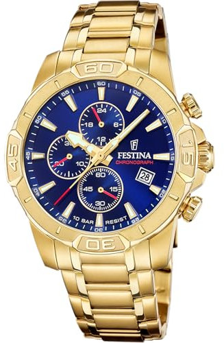 Festina Uhr Für Herren F20705/3 Timeless Chronograph Gold Edelstahl Case GoldEdelstahl Band