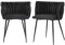 Moderner Esszimmerstuhl, Sessel, Samt Esszimmerstuhl Set mit schwarzen Metallbeinen, elegantes handgewebtes Design und weiches Kissen für Esszimmer, Wohnzimmer und Schlafzimmer (2er Set) (Schwarz)