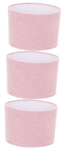 HOMSFOU 3 Pcs Abat-Jour Rétro Abat-Jour Chandelier Baril Abat-Jour Moderne Abat-Jour Lin Abat-Jour Bureau Abat-Jour Bougie Abat-Jour Suspendu Abat-Jour Pâle Rectangle Dix Rose