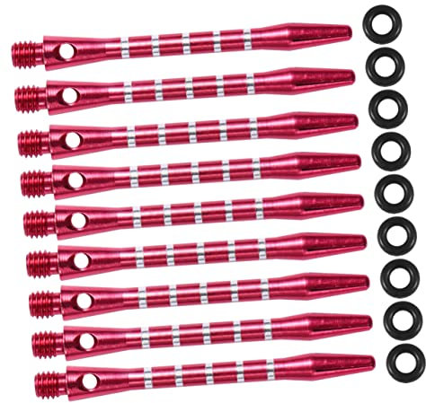 GAROZATION 20stücke Standard Schraubgewindeschäfte Aus Aluminiumlegierung Metallschäfte Zubehör Für Darts Mit Ringen Rot