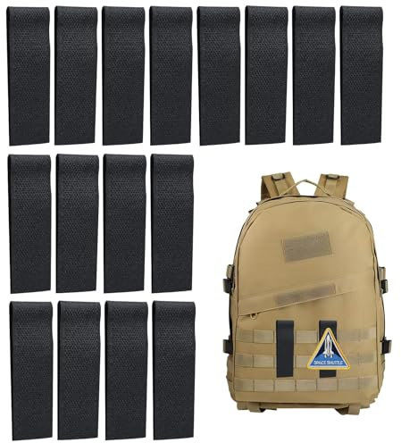 16 Stück Molle Zubehör,Klett-Kabelbinder,Taktische MolleStreifen Rucksackgurte Patches Klett Militär Zubehör für Taktischen Rucksack Velcro Strips Molle Gurte Molle Tasche Zubehör für Taktische Westen