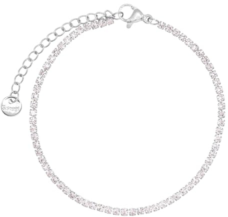 Heideman Armband Damen Cratin Edelstahl Zirkonia weiß | Funkelnder Blickfang zum Kombinieren im Alltag - tolle Geschenkidee für beste Freundin, hautfreundlich, nickelfrei