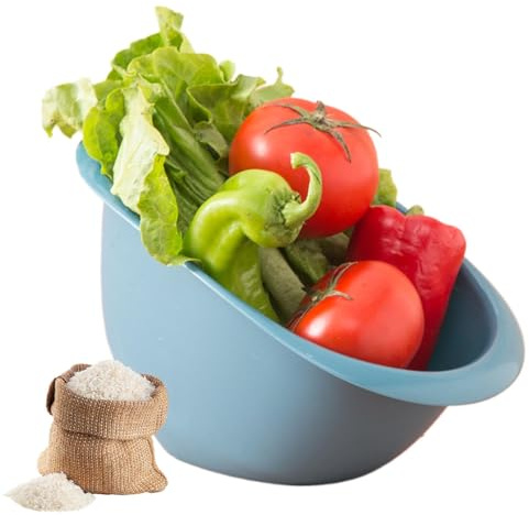 Rice Washing Bowl - Food Drainer | Rice Washer Strainer Bowl for Quinoa Fruit and Vegetable Multi-Purpose Rice Colander for Kitchen