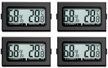 Termometro digitale per interni igrometro mini igrometro termometro interno rettile igrometro digitale per ufficio, cucina, termometro LCD incubatore, termometro serra (4)