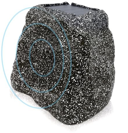 Herdio 8 Rock Speakers Outdoor Waterproof Bluetooth Wireless Solar Powered Max 120 Watt with Rechargeable Battery for Garden Patio Deck Pool Backyard(Single Gray)