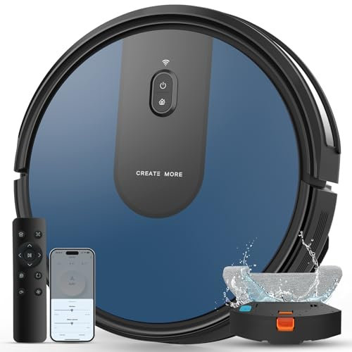 Robot Vacuum Cleaner with Mop, 4-in-1 Robotic Vacuums, 4000Pa Ultra Strong Suction, Long Running Time, Self-Charging, Alexa/App/WiFi for Pet Hair Hard Floor and Carpet