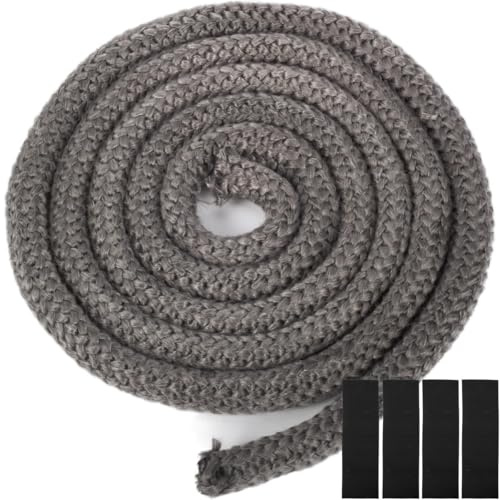YOCCEK Ofendichtschnur Ofendichtung Kamindichtung Feuerfest Glasfaserschnur Türdichtung für Kaminofen Kamin Smoker Grill Rohrisolation Revisionsklappen Abdichten (Φ 16mm x 2.5m)