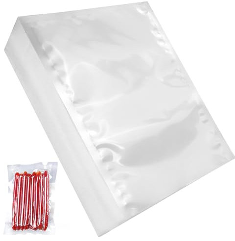 100 PCS Vacuum Food Sealer Bags, Vacuum Sealer Bag Commercial Grade Clear Vac Pack Bag Pre-Cut Freezer Storage Heat Seal Bag Great for Food Storage Meal Prep Cooking (20X30cm)