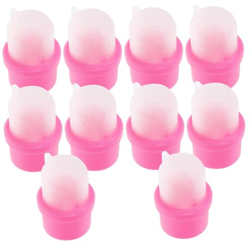 VICASKY 20 Wiederverwendbare Rosa Nagelentferner Kappen aus Harzkleber für Selbstgemacht Nagelpflege Komfortabel zu Tragen zum Entfernen von Fingernagellack und Gelnägeln
