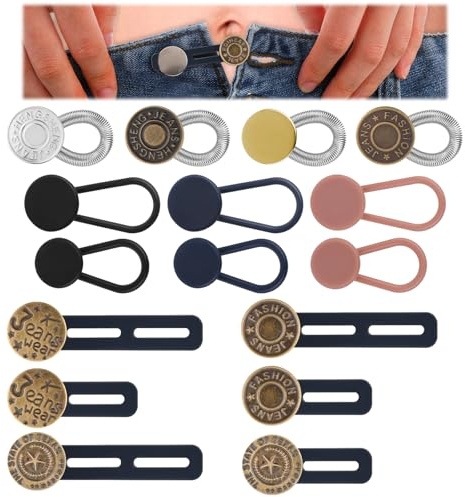 IANFAN Hosenbunderweiterung Knopf, hosenknopf verlängerung hosenerweiterung schwangerschaft Jeans Einziehbare Knöpfe Verstellbarer Hosenknopf Verlängerung für Jeans Hosen