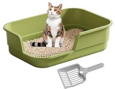 FVPKYUR Katzenklo - Halb Umschlossen Einfache Reinigung Mit Schaufel,Einfach Zu Reinigen Für Mehrere Katzen,Für Geruchskontrolle Reinigung Kätzchen Senioren Haustiere Wohnung Haushalt Hotel Balkon