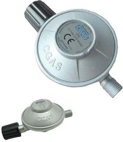 lcyen Kartuschenregler Gaskartuschen Druckregler 50mbar Gasdruckregler Linkszahn 1/4 Zoll Butangas-Tankanschluss Druckreduzierventil-Kit mit Drehschalter Gasregler
