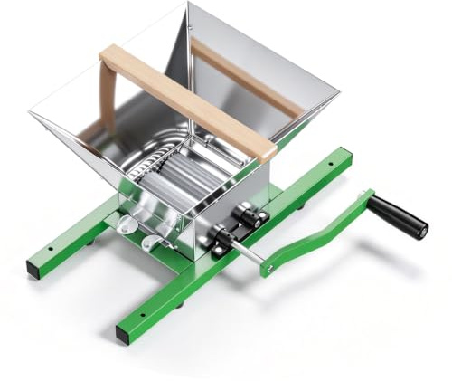 Wiltec Fruchtmühle mit 7 L Trichter, Obstmühle mit Handkurbel, Obstpresse für weiche Früchte wie Trauben und Beeren