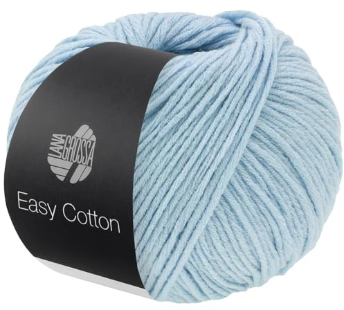 LANA GROSSA Easy Cotton | Multifile Baumwollmischung | Handstrickgarn aus 50% Baumwolle & 50% Polyacryl | 50g Wolle zum Stricken & Häkeln | 123m Garn FB 17