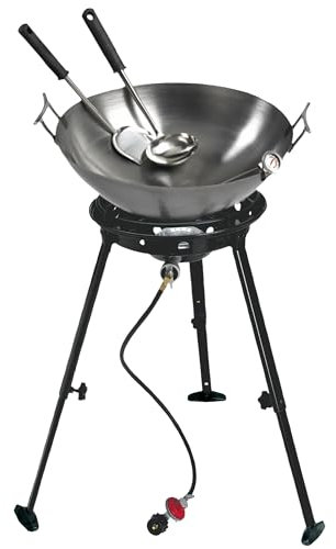Eastman Outdoors 37212 extérieur Gourmet 55,9 cm Wok en Acier Carbone kit