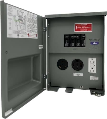 Connecticut Electric CESMPSC75GRHR Stromkreisgeschützte Wohnmobil-Steckdose, 80 Ampere/120240 Volt, Grau
