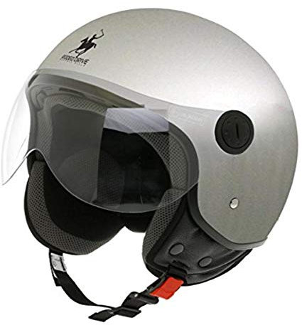 RODEO DRIVE RD104N Casco Moto Demi-Jet Sfoderabile, Grigio, Taglia 57-58 (M)