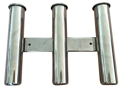 NUZAMAS Fishing Rod Holder Marine Grade Stainless Steel 3 Tube Rack For Boat Yacht Side Mounted Home Rods Storeage Heavy Duty