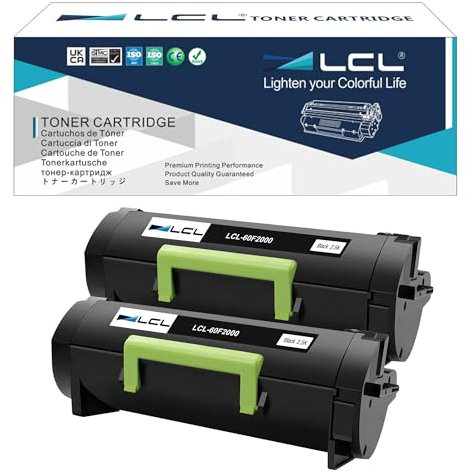 LCL Kompatibel Toner 60F200E 602E 2.5K (2Schwarz) kompatibel für Lexmark MX310 MX310dn MX410 MX410de MX510 MX510de MX511 MX511dte MX511dhe MX511de MX610 MX610dw MX611 MX611de MX611dhe MX611dte