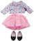 Götz 3403245 Kombination Glitzerblume - Puppenbekleidung Gr. XM - 4-teiliges Bekleidungs- und Zubehörset für Stehpuppen 36 cm