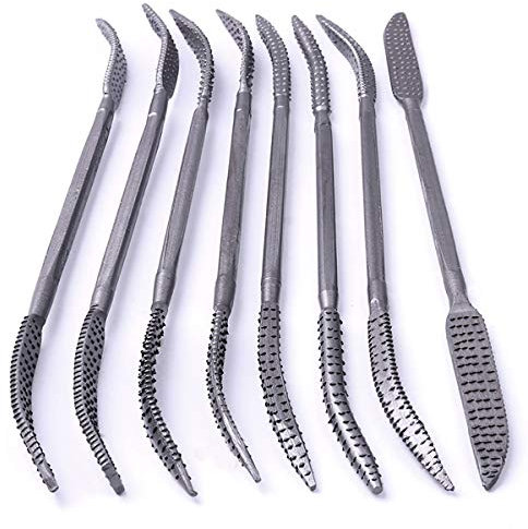 Juego de limas de madera de doble extremo 5,5 x 200 mm para carpintería de carpintería, herramientas de mano gruesas