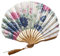 1SourceTek Silk Hand Held Folding Fans 8.27 inches (21cm) Women Hand Held Folding Fans With a Fabric Sleeve Protection for Gifts - Chinese Retro Style (Orchid)