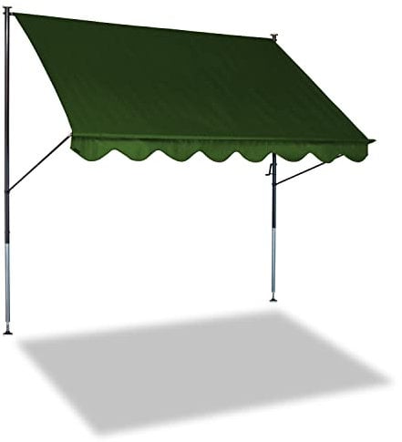 Angerer Freizeitmöbel GmbH Klemmmarkise Standard - Markise für Sonnenschutz - Montage ohne Bohren und Dübeln - ideale Balkonmarkise für Mietwohnungen (Grün, 300 cm)