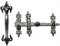 Haven Heritage - Heavy Duty Suffolk Latches for Garden Gate, Suffolk Gate Latch for Wooden Gates - Fleur De LYS Suffolk Latch Antique Black Thumb Latch Cast Iron - Cottage Country Door Gate - 9.5''