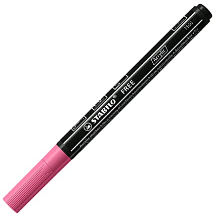 STABILO - Acrylmarker - FREE Acrylic - T100 Rundspitze 1-2mm - Einzelstift - taffy pink