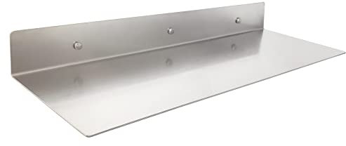 EADOT Wandregal aus gebürstetem Nickel-Edelstahl, schwebende Regale, Wandmontage, Metall, Wandregal (61x20.3 cm), schwebendes Regal, modernes Bauernhaus-Regal