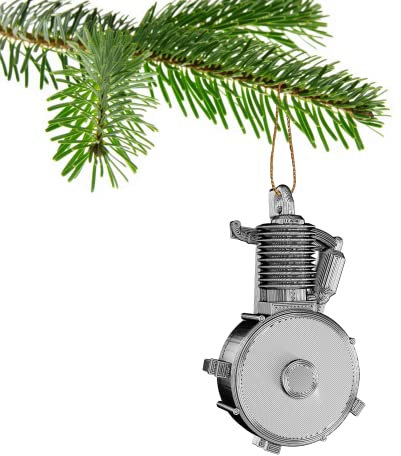 Harley Engine Nummer 1 Weihnachtskugel, Dekoration, Ornament für Weihnachten, Noel (Silber)