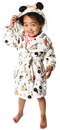 Disney Minnie Mouse Official Girls 3D Ears Supersoft Recycled Polyester Robe (6-7 Years)