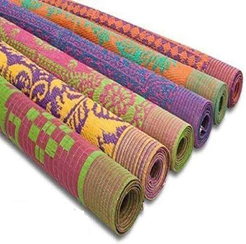 Indian Rug Rugs Plastic Floor Mats Multipurpose Chatai for Home Floor Decor Indoor Polypropylene Mats Pack of 1 (4 X 6 Feet, Multicolour) (VRRRM-01)