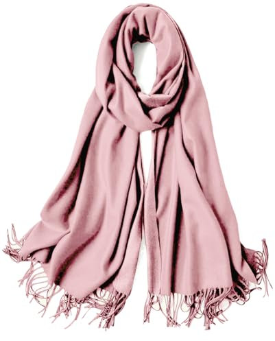 Van Der Rich ® - Schals mit Fransen Baumwollqualität - Damen (Uni-Kräftige Rosa)