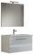 MaMa Store GEA1 100 - Mobile Bagno Sospeso 100 CM monocassettone Bianco Lucido Laccato con Lavabo, Specchio e Lampada LED, L.101 X P.46 X H.45 cm