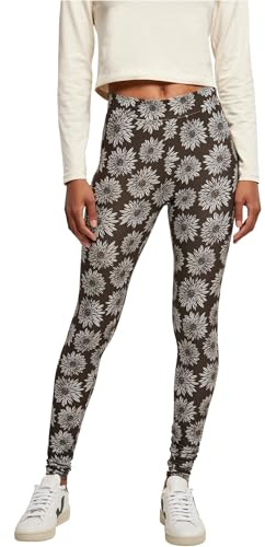 Urban Classics Women's Ladies Soft AOP Leggings, Browncamomile, 4XL