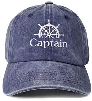 Enodtter Captain Hat Sailing Baseball Cap Navy Gift Boating Men Women, Embroidered Snapback Adjustable Summer Travel Baseball Cap