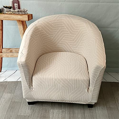 Morbuy Sesselhussen 1 Sitz, Stretch Sesselbezug Universal Sesselschoner Elastisch Sesselüberwurf Sofahusse mit Armlehnen für Clubsessel Loungesessel Cocktailsessel (Beige gestreift)