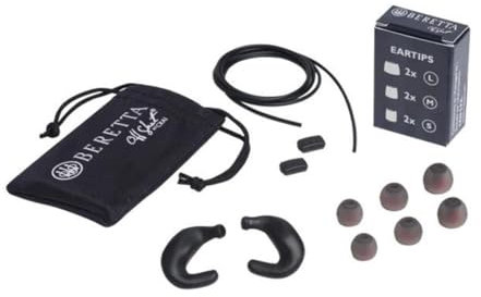 Beretta Silikon Ohrstöpsel Mini Headset E2 passiver Gehörschutz Jagd, Forst, Schießen (Schwarz)