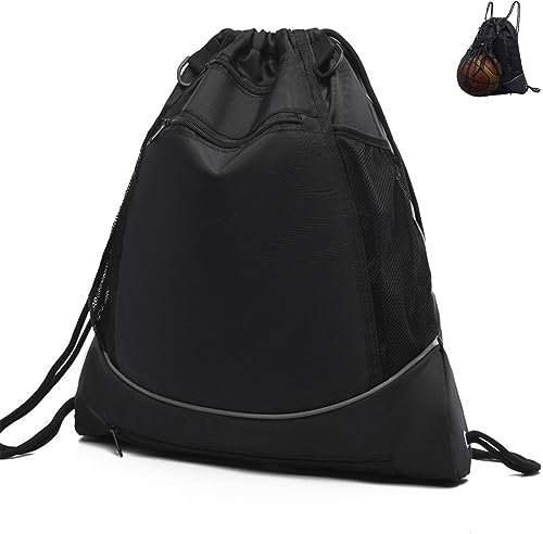 Violotoris Rucksack mit Kordelzug, Sportzubehör, wasserdicht, für Basket, Fitnessstudio, groß Fassungsvermögen(Blazk)