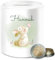 Spardose - Süßer Hase mit Name personalisiert I Hasen Geschenk Bunny I Rabbit I Kaninchen - Unisize - Weiß - kinderspardose personalisierte Geschenke Kinder hasenmotiv Ostern Keramik mädchen