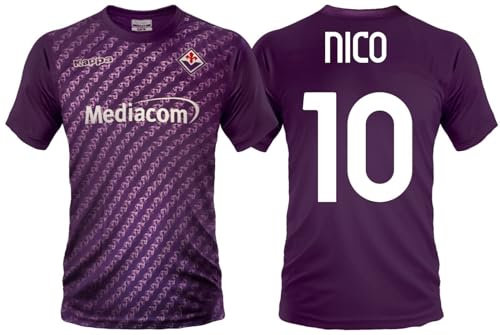 CALCIOGADGETS Maglia Nico Gonzalez Fiorentina Ufficiale 2023-24 Bambino Uomo Adulto Replica Autorizzata Viola Home 10 MFINICHO23-24 (6 Anni)