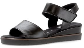 Gabor Damen Keilsandalen | Frauen Sandalen | Moderate Mehrweite (G) | offene Schuhe | Strandschuhe | Keilabsatz | schwarz (OBL/schw) | 42 EU - 8 UK