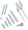 Fixrello 2 x PVC Fenstergriffe für uPVC-Fenster weiß mit weißem Knopf - uPVC Fenstergriff für uPVC-Fenster und Doppelverglasung - espag Fensterverriegelungsfunktion - Mehrspindel und Universal