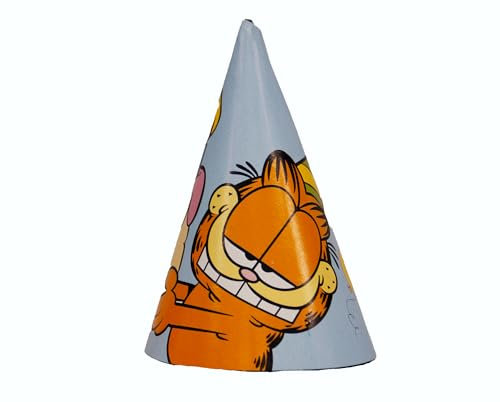 BeenSmile, GORROS GARFIELD, Gorros de Cartón, Decoración Cumpleaños Infantil, Gorritos para Fiesta de Cumpleaños, 6 Unidades